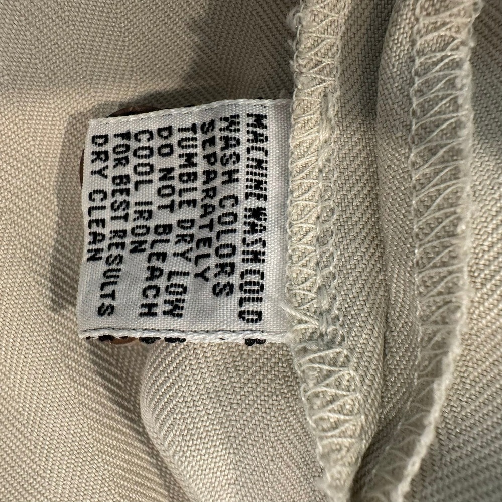 Tommy Bahama Mens Khaki Tan 100% Silk Herringbone Short Sleeve Camp Shirt Large - Picture 7 of 7